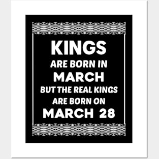 Birthday King White March 28 28th Posters and Art